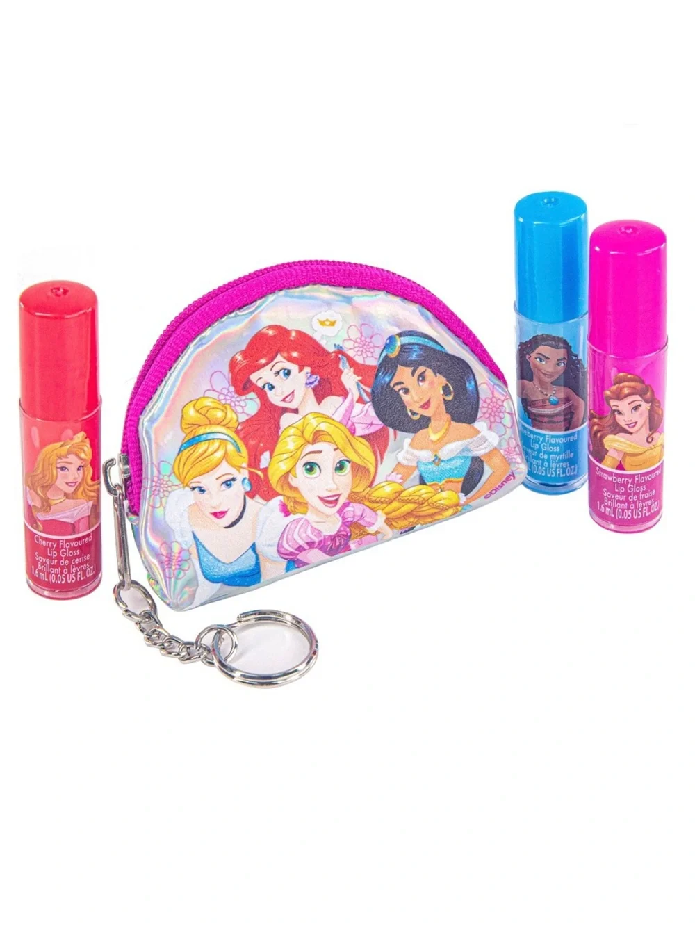 Disney’s Princess 3 Pack Multi-color Lip Gloss with Mini Keychain Purse (NWT)